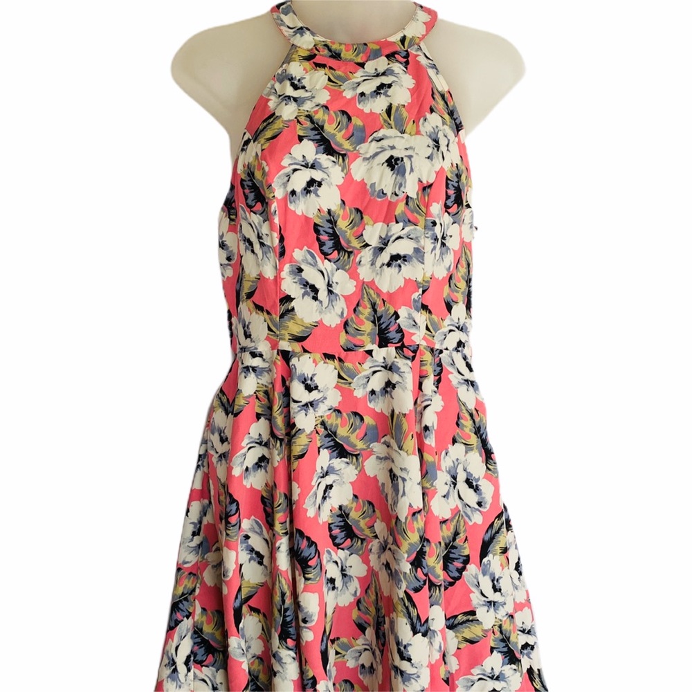 Hollister Halter Fit & Flare Floral Dress …